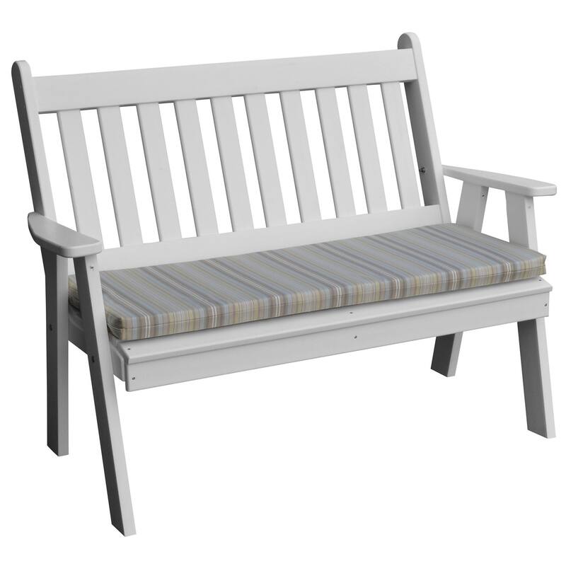 Poly 4' Traditional English Garden Bench - White