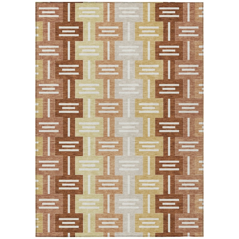 Machine Washable Indoor/ Outdoor Modern Wamego Chantille Rug