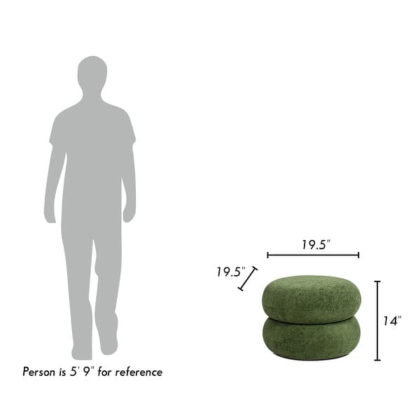 Jennifer Taylor Home Hugo Pouf Rotondo Imbottito Con 3 Gambe – Rivestimento In Bouclé, Diametro 52 Cm, Colore Blu Ceruleo, Per Soggiorno E Cameretta
