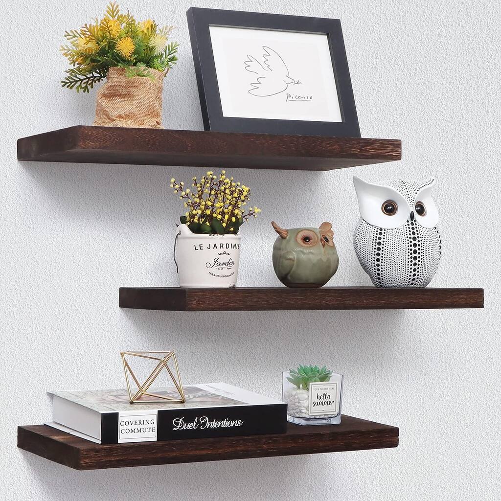 17 Inch Floating Wall Shelves Set of 3