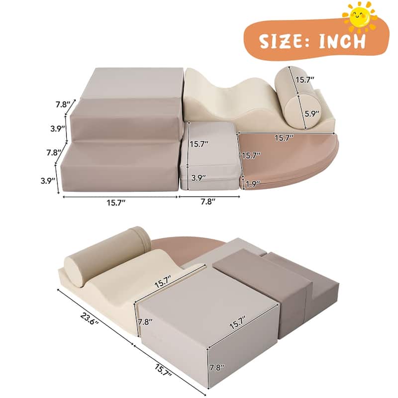 6 Piece Soft Climb and Crawl Foam Playset for Kids