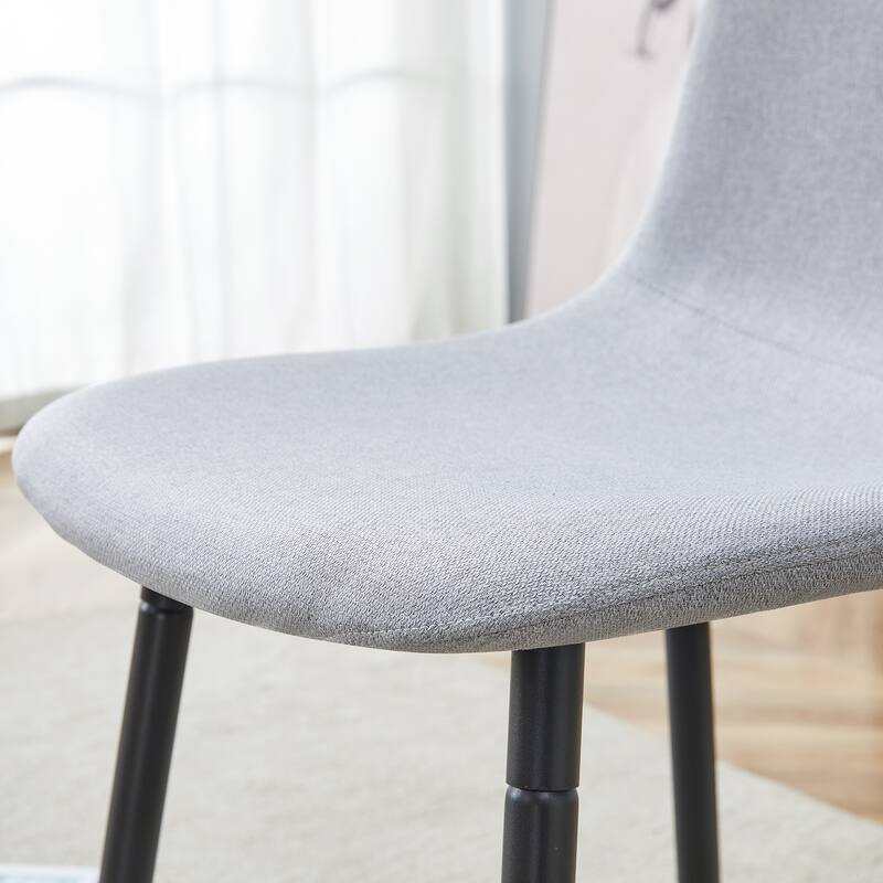 Rustic Dining Chair Side Chair Light Grey Vanity Chair Reception Chair Kitchen Chair Set of 4 with Metal Legs