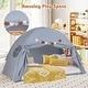 preview thumbnail 9 of 28, Gymax Twin Full Size Bed Tent w/2 Windows Flags for Boys & Girls Aged