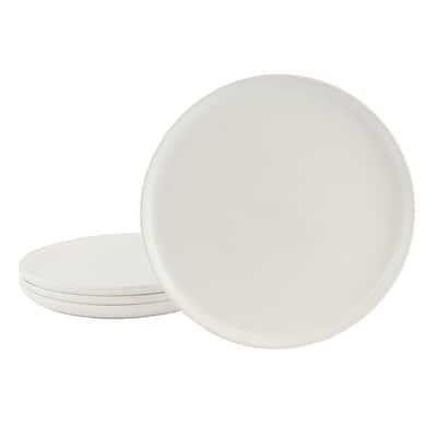 Our Table Landon 4 Piece 8.4 Inch Round Stoneware Salad Plate Set in Sea Salt