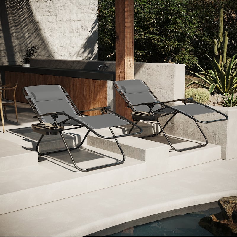 Homall Patio Zero Gravity Chair Lawn Lounge Chair with Pillow Set of 2