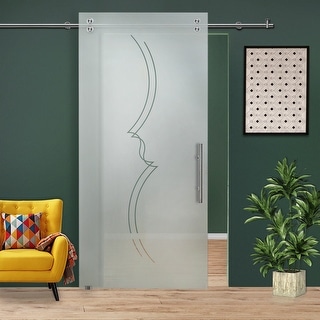 Sliding Glass Barn Door With Bow Design V2000 - Bed Bath & Beyond ...