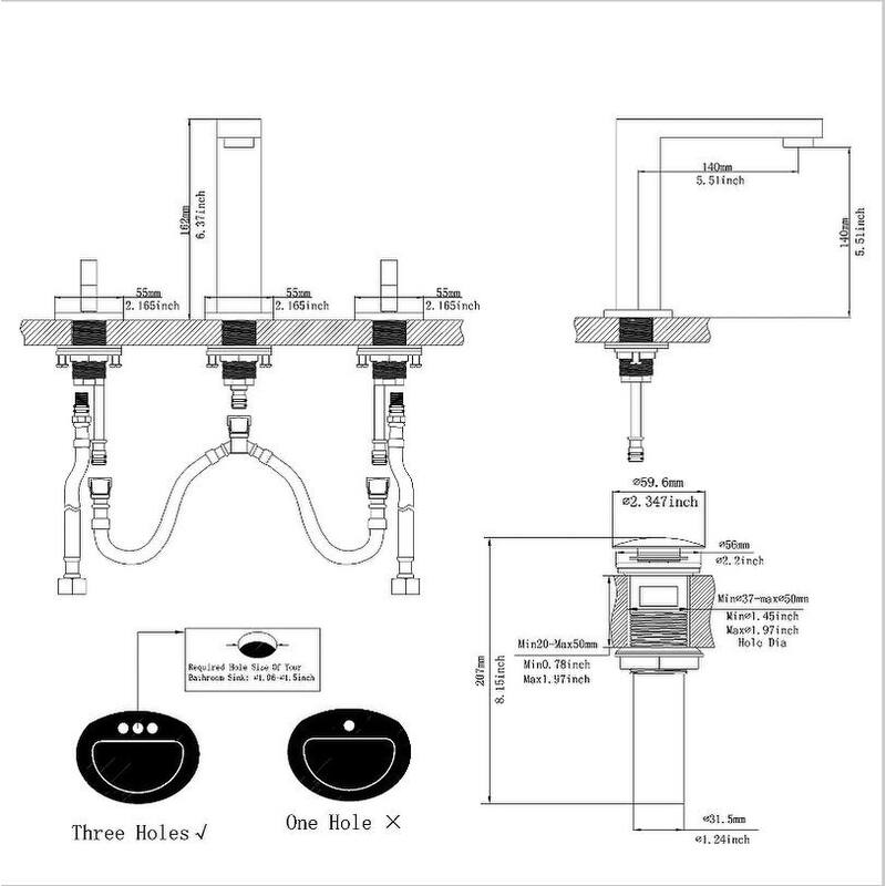 WIZ 8 in. Widespread Double Handle Bathroom Faucet With Pop-up Drain