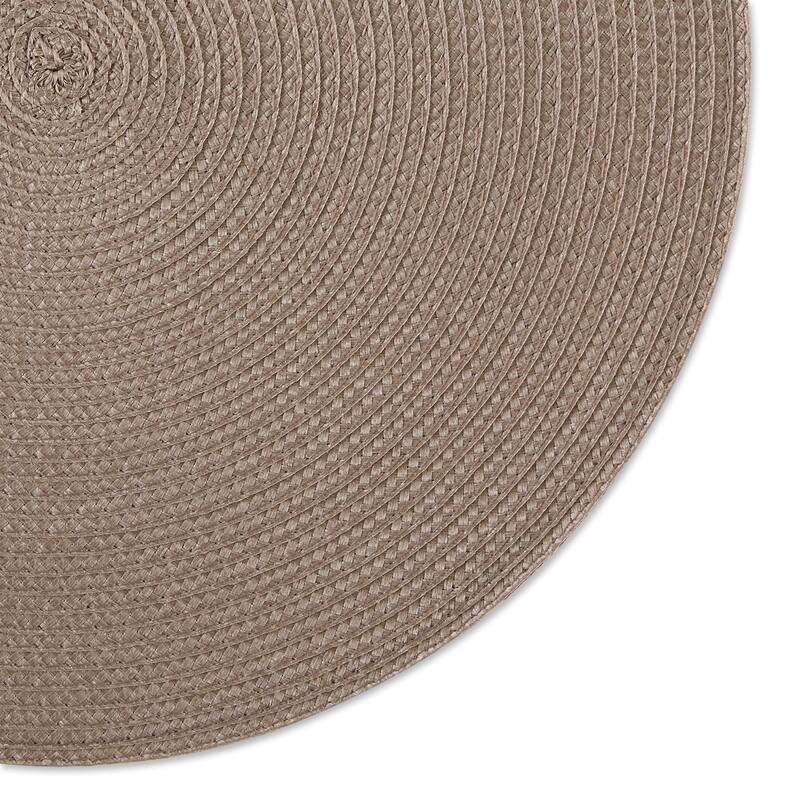 DII White Round PP Woven Placemat Set of 6