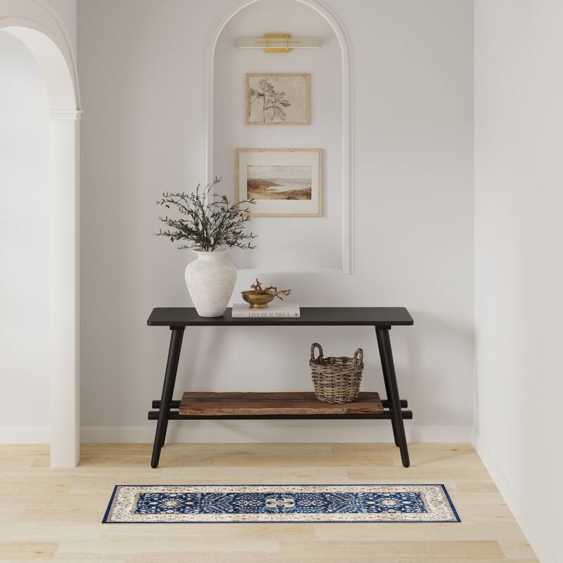 Licensed HGTV Everyday Chic Soft Flannel Zero Pile Printed Non-Slip Washable Indoor Area Rug