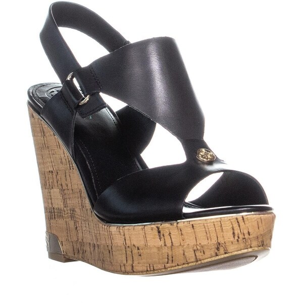 guess black wedges