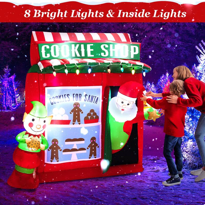 Gymax 6.3FT Self Inflatable Santa Claus Cookie Shop Christmas - See Details