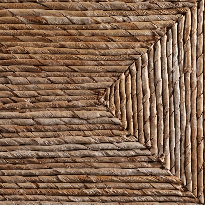 Handcrafted Woven Console Table with Side Tables - 55", Brown & Tan - 55.0"