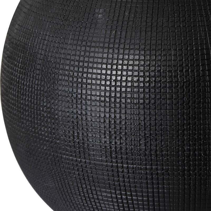 Table Lamp, White Linen Shade, 23 Inch Black and White Ceramic Accent