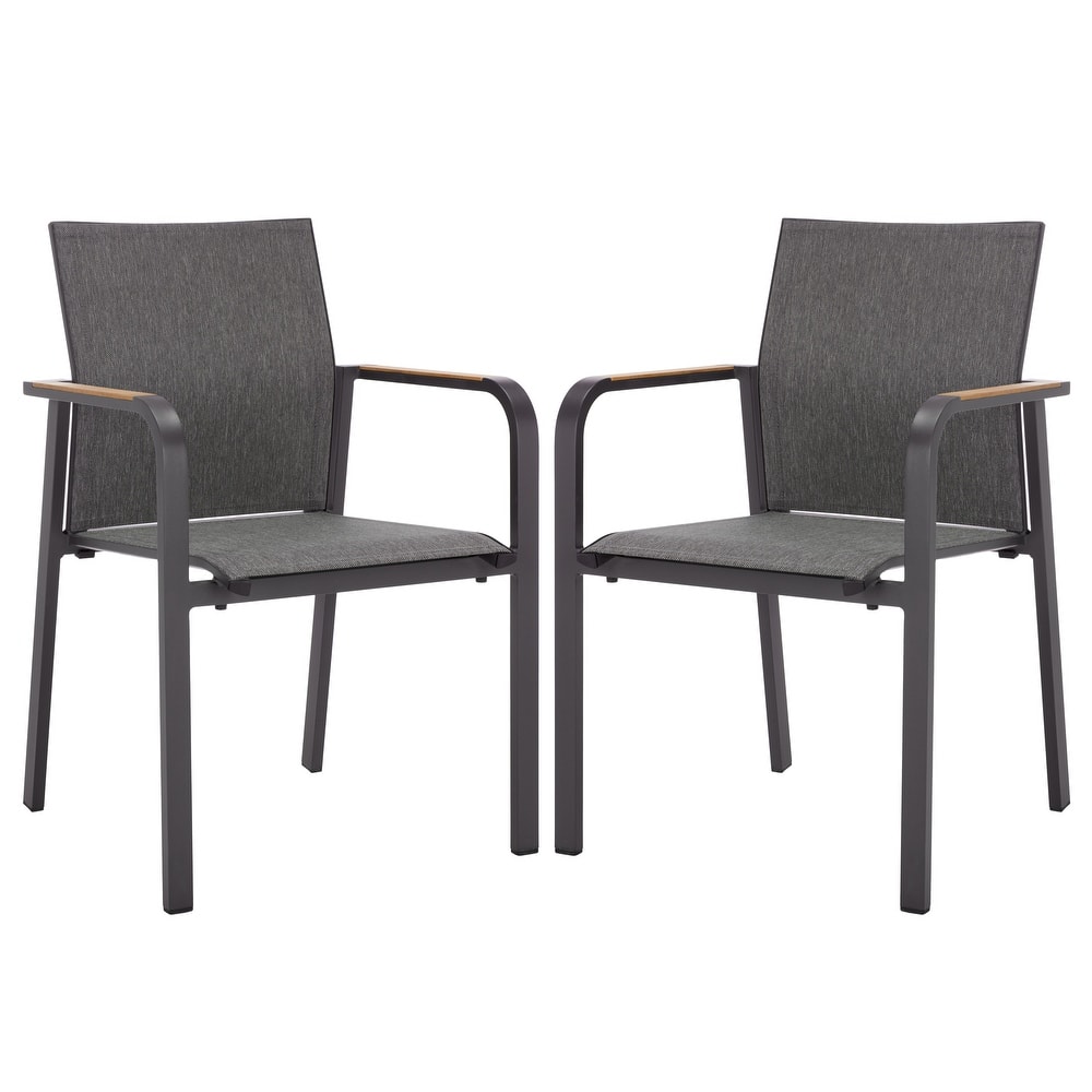 SAFAVIEH Outdoor Patio Furniture Dexter Armchair (Set of 2), Fully Assembled