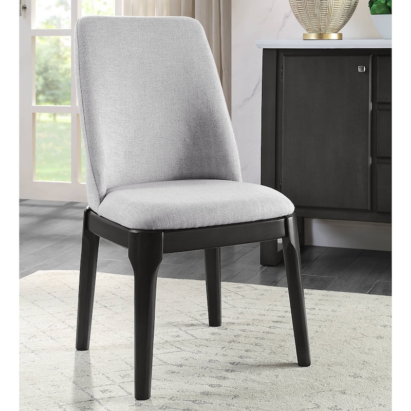 Light Grey and Grey Oak Upholstered Side Chairs (Set of 2)
