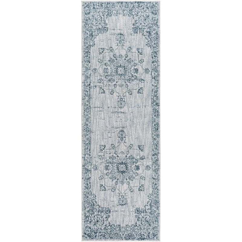 Livabliss Traditional Laila Medallion Area Rug - 2'7" x 7'3" - Teal