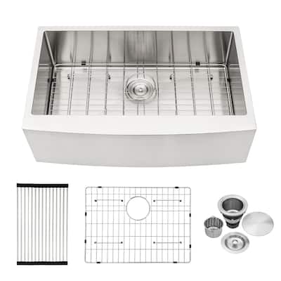 30"x21"x10" Farmhouse 16 Gauge Single Bowl Kitchen Sink - 30 x 21