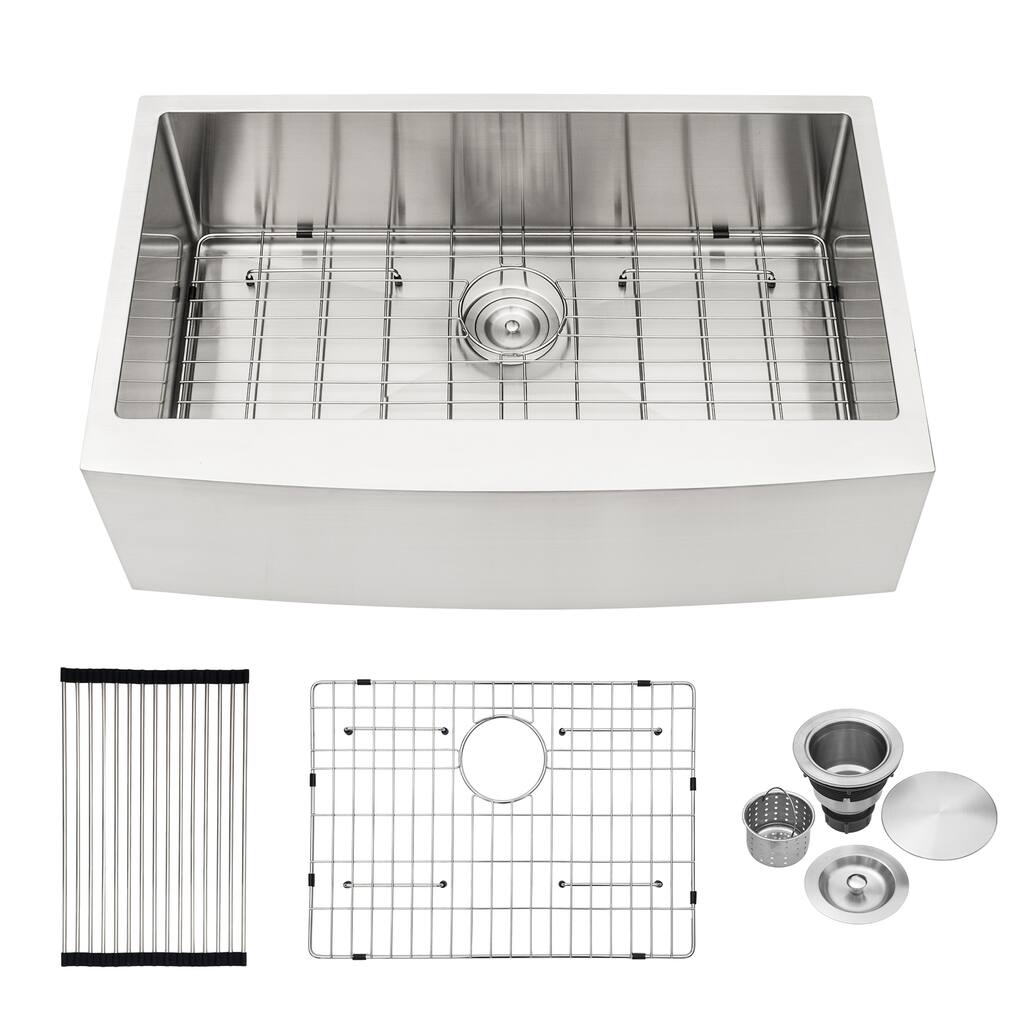 30"x21"x10" Farmhouse 16 Gauge Single Bowl Kitchen Sink - 30 x 21