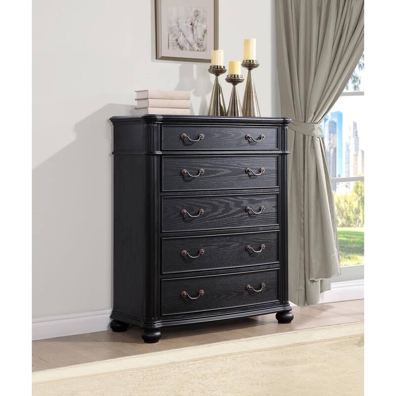 Taylor Black 5-drawer Chest