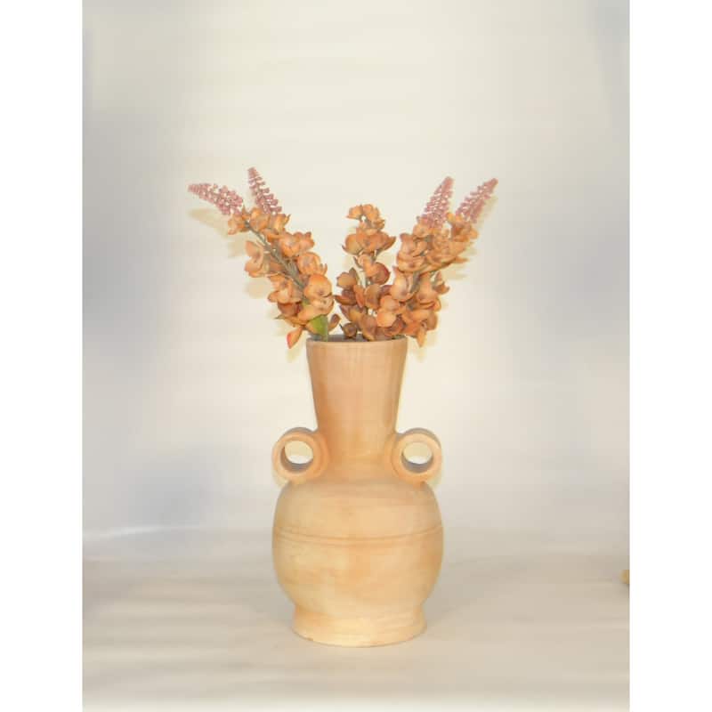Solid Long Neck Terracotta Vase - 15" - Brown