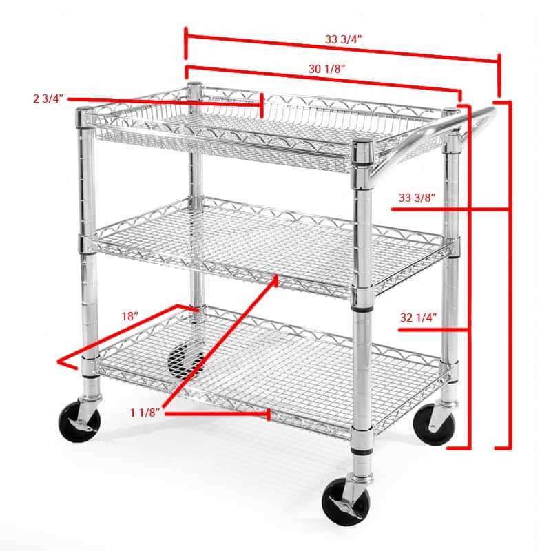 Seville Classics Heavy-Duty Commercial-Grade Utility Cart, NSF Listed