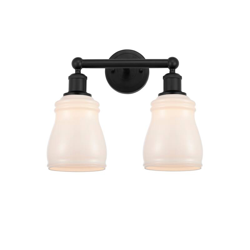 Innovations Lighting 616-2W-12-14 Ellery Vanity Ellery 2 Light 14" - Matte Black / White