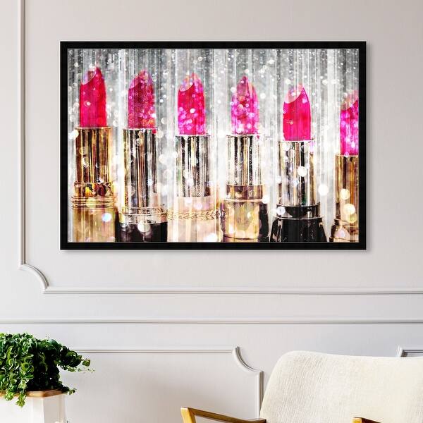 Shop Oliver Gal Lipstick Collection Fashion And Glam Framed Wall Art Prints Makeup Pink Gold Overstock 31287327