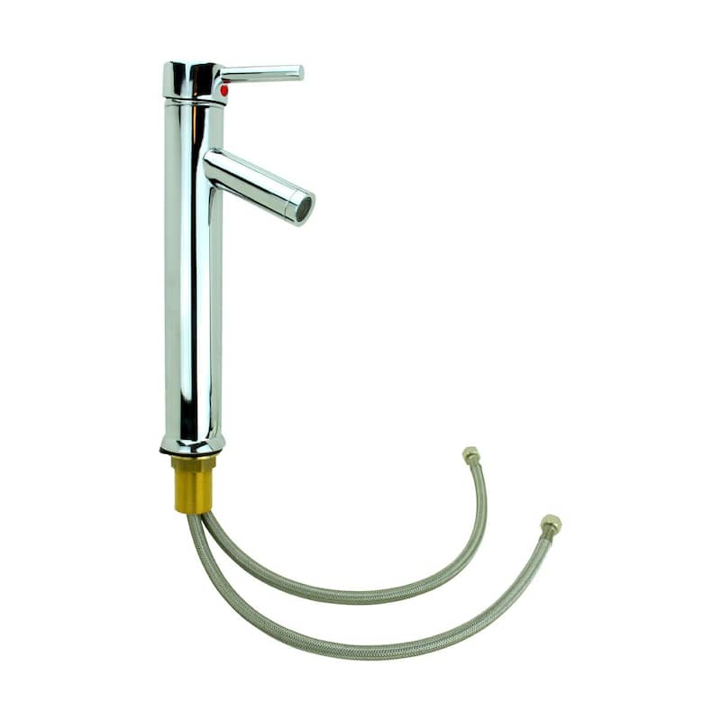 Chrome Faucet 12" Single Hole Faucet with Supply Lines