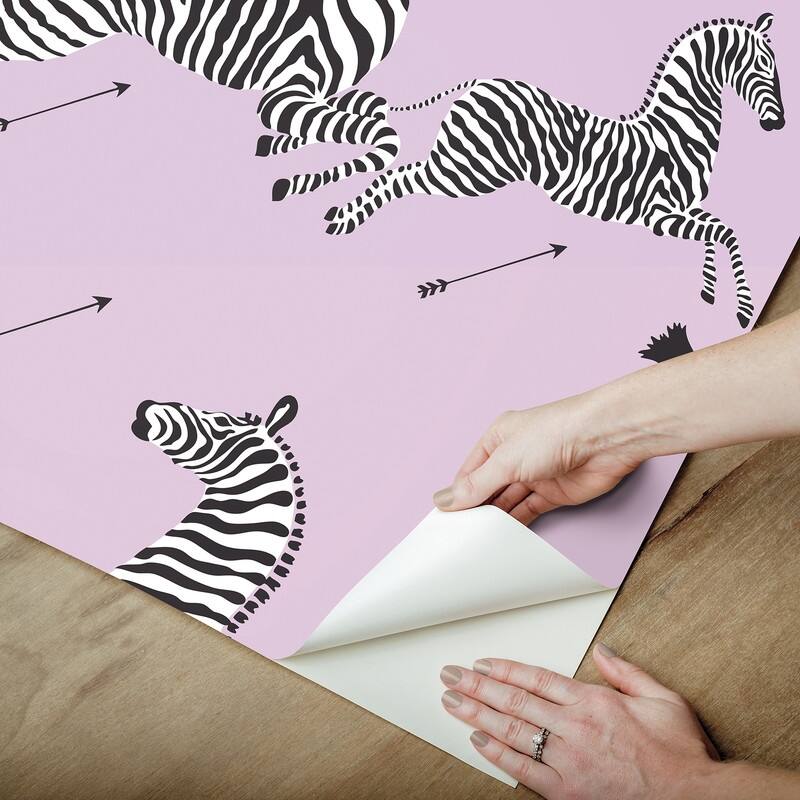 Scalamandre Lilac Zebra Safari Peel & Stick Wallpaper