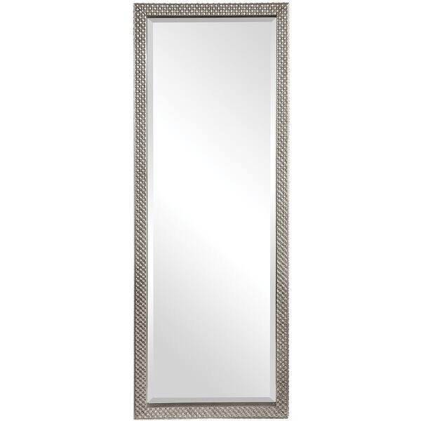 Uttermost Cacelia Contemporary Full Length Leaner Floor or Wall Mirror Metallic Silver Bed