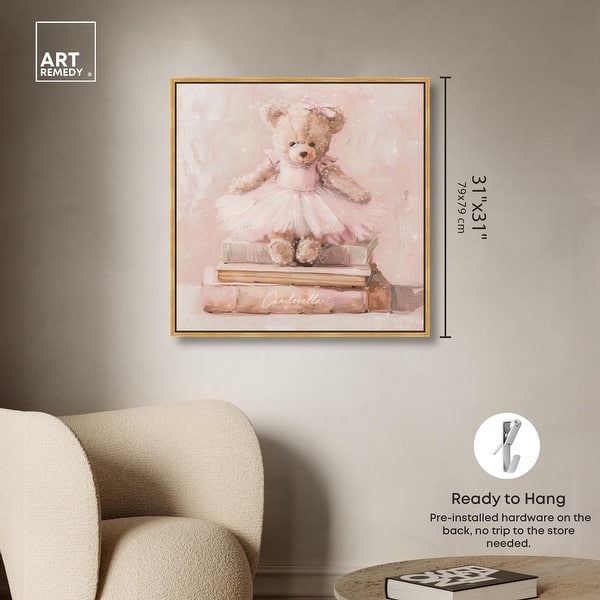 dimension image slide 20 of 24, Ballerina Teddy Books Canvas Kids Art Prints by Art Remedy