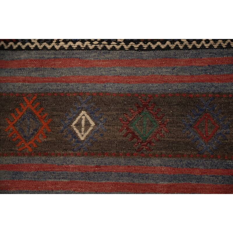 Hand Woven Oriental 100% Wool Carpet Southwestern Tribal Multi-Colored Kilim Area Rug - 7' 7'' X 5' 3''