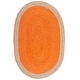 preview thumbnail 40 of 66, SAFAVIEH Handmade Natural Fiber Charlyne Bordered Round Jute Rug 2'6" x 4' Oval - Orange/Natural