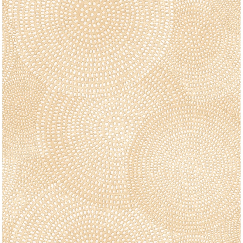 Seabrook Designs Sherrie Circles Unpasted Wallpaper - 20.5 in. W x 33 ft. L - Light Ochre