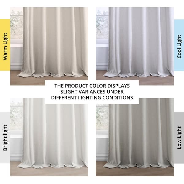 dimension image slide 2 of 3, Exclusive Fabrics Simply Faux Linen Curtains - 2 Panels - Light Filtering Window Curtains