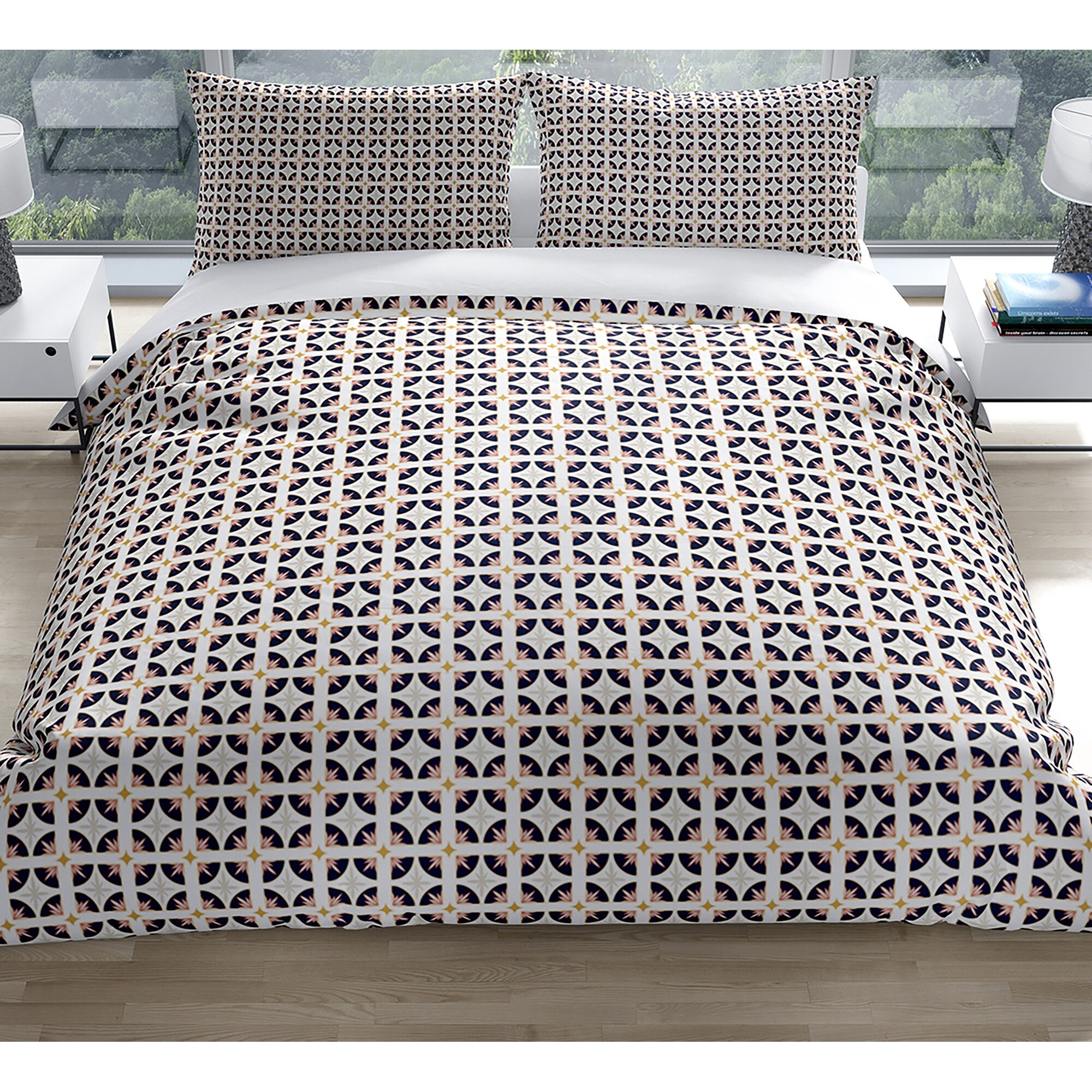 White and gold marble design duvet cover. overstock com