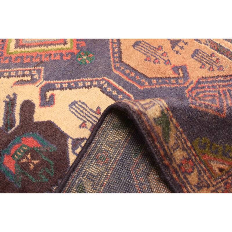 ECARPETGALLERY Hand-knotted Teimani Dark Navy Wool Rug - 2'8 x 6'3