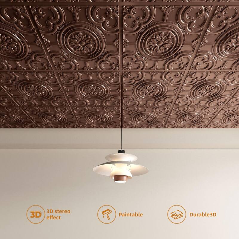 Atr3d 12 Pack 24"x24" 3D Wall Panel Ceiling Tiles Cover 48 Sq.Ft. for Home Decor