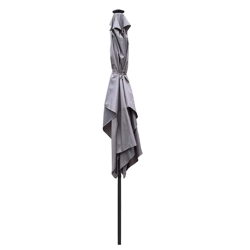 Outdoor Patio Umbrella with Solar Powered LED Lights 