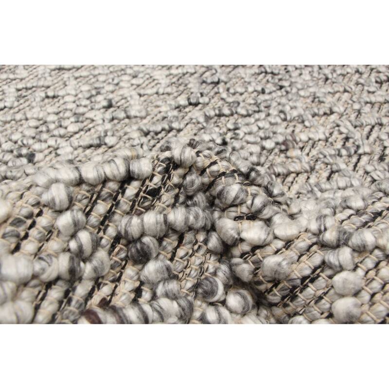 ECARPETGALLERY Braid weave Sienna Grey Wool Rug - 5'0 x 7'10