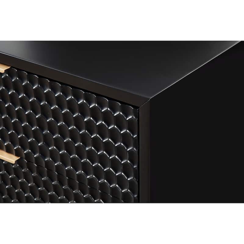 Origins by Alpine Black Pearl Five Drawer Wood Chest in Black