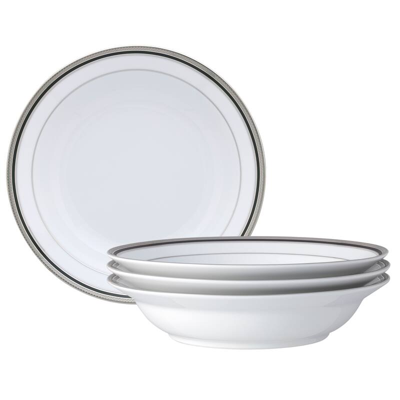 Austin Platinum Set of 4 Rim Dinner Bowls, 10", 25 oz.