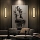 preview thumbnail 12 of 34, KAYLA 1-Light Gold LED Wall Sconce, Natural Alabaster Wall Sconce,Outdoor Sconce Rectangular Bedside Wall Lighting