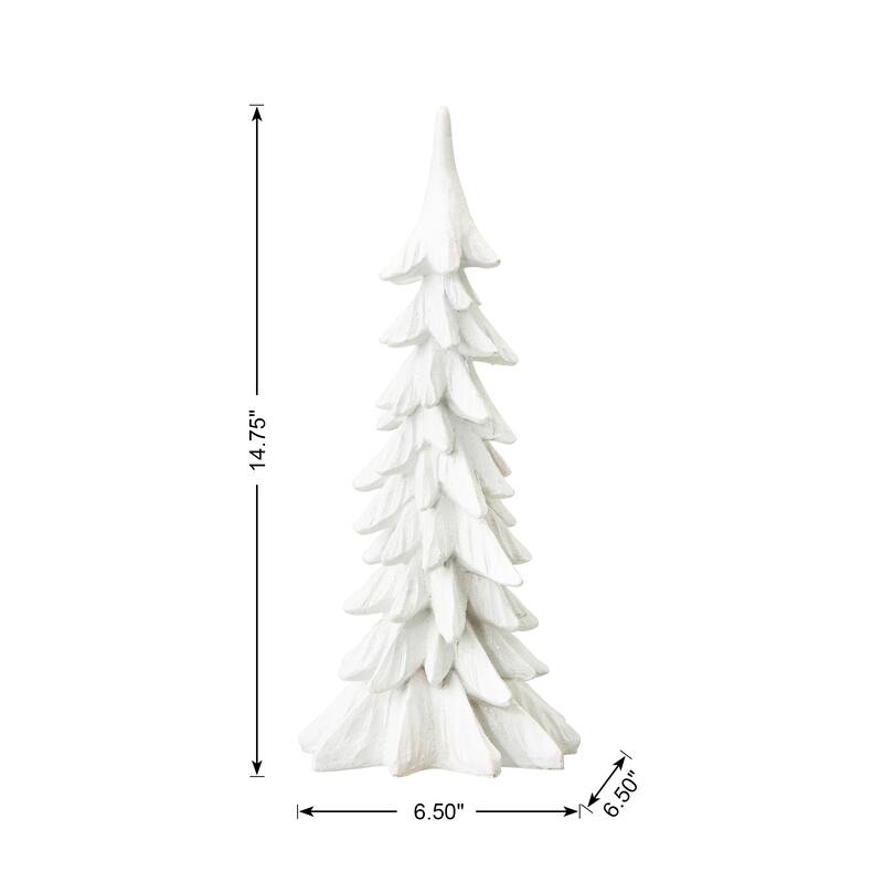 Glitzhome 14.75"H Resin Christmas Table Tree Holiday Decor