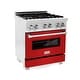 preview thumbnail 23 of 25, ZLINE 30" 4.0 cu. ft. Dual Fuel Range with Gas Stove and Electric Oven in Fingerprint Resistant Stainless Steel Red Matte Door
