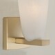 preview thumbnail 3 of 3, 4.75" W x 9" H 1-Light Sconce in Matte Brass with Faux Alabaster Glass - 4.75"W x 9.5"H x 6"E