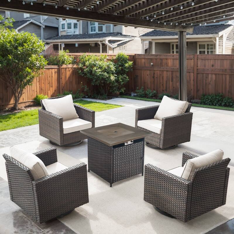 Gymojoy Outdoor Fire Pit Conversation Set, Patio Furniture with Cushions