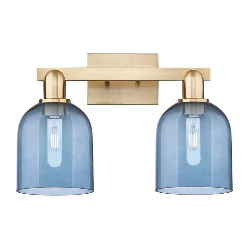 Innovations Lighting 716-2W-12-17 Bella Vanity Bella 2 Light 17" Wide - Champagne Bronze / Blue