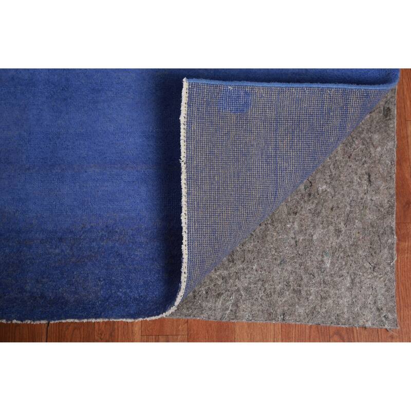 Hand Knotted Oriental 100% Wool Carpet Modern Solid Navy Blue & Blues Gabbeh Area Rug - 12' 0'' X 9' 0''