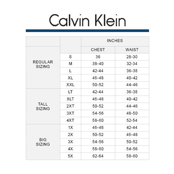 Calvin klein trunks sizing clearance